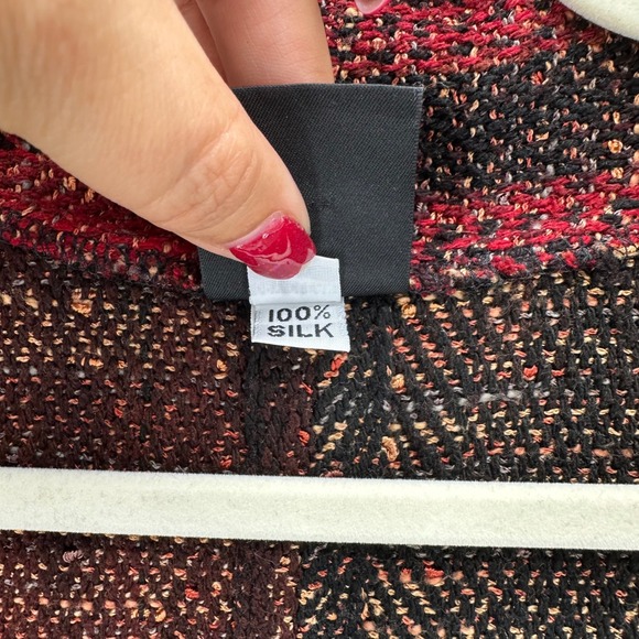 Candiss Cole Artisan Handwoven 100% Silk Open Front Cardigan Size L Lagenlook - Picture 7 of 8